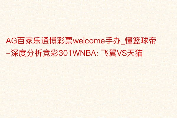 AG百家乐通博彩票we|come手办_懂篮球帝-深度分析竞彩301WNBA: 飞翼VS天猫